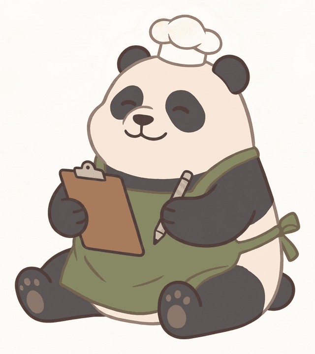 The Satisfied Panda logging results on a clipboard